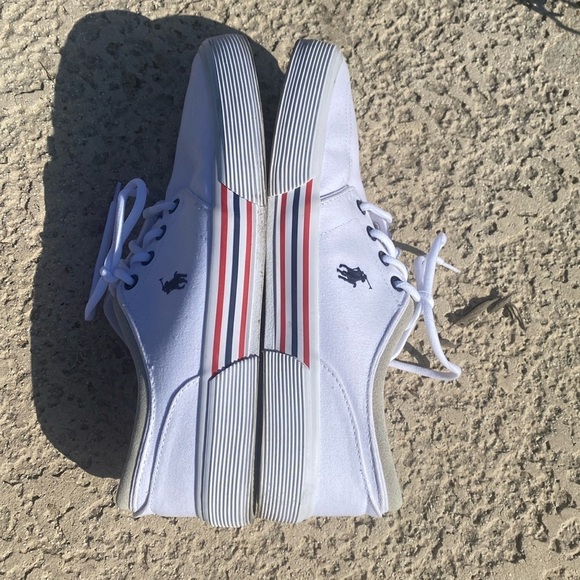 Polo Ralph Lauren canvas sneakers Faxon Low size 9D mens preppy streetwear - Picture 6 of 10